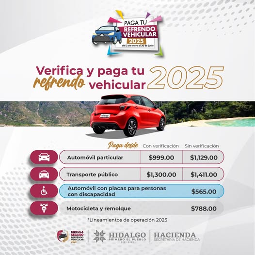 Mantente al día con tu refrendo vehicular 2025.