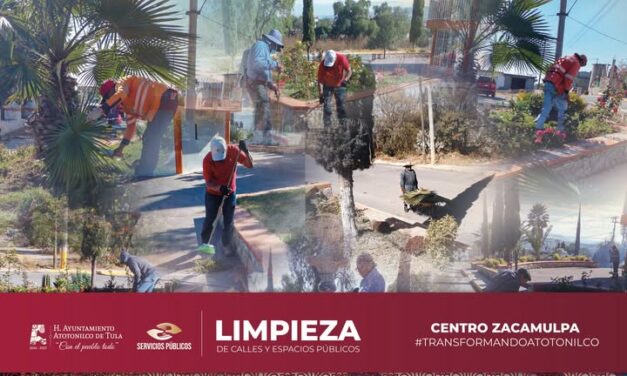 Mejoran espacios públicos en Atotonilco de Tula