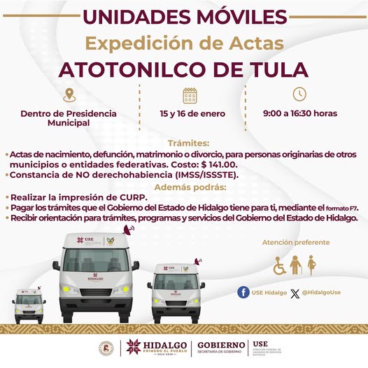 ¡𝗥𝗘𝗔𝗟𝗜𝗭𝗔 𝗧𝗨𝗦 𝗧𝗥𝗔́𝗠𝗜𝗧𝗘𝗦 𝗖𝗘𝗥𝗖𝗔 𝗗𝗘 𝗧𝗜! en Atotonilco de Tula