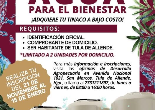 ¡Aún puedes adquirir tu tinaco bajo costo!