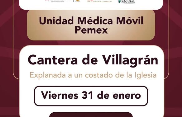 Las Unidades Móviles de #PEMEX y de Esterilización canina y felina estarán instaladas en Cantera de Villagrán