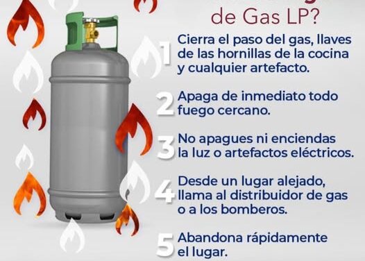 La Unidad Municipal de Protección Civil y Bomberos Tepeji del Río, te indica qué hacer en caso de una Fuga De Gas LP.