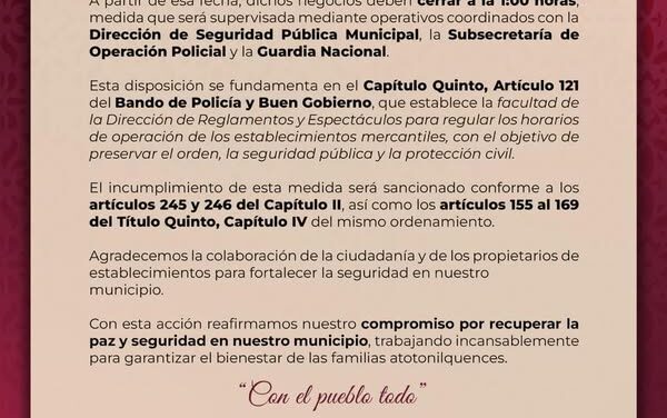 ATENCIÓN ESTABLECIMIENTOS QUE VENDEN BEBIDAS ALCOHÓLICAS EN ATOTONILCO DE TULA