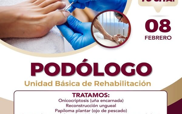 El Sistema DIF Municipal de #TepejiDelRío te invita a consultar al podólogo en la UBR