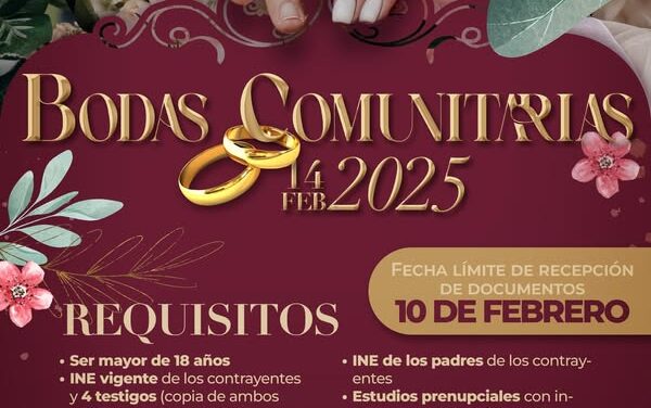 ¡𝐔́𝐥𝐭𝐢𝐦𝐨𝐬 𝐝𝐢́𝐚𝐬 𝐩𝐚𝐫𝐚 𝐢𝐧𝐬𝐜𝐫𝐢𝐛𝐢𝐫𝐬𝐞 𝐚 𝐥𝐚𝐬 𝐁𝐨𝐝𝐚𝐬 𝐂𝐨𝐦𝐮𝐧𝐢𝐭𝐚𝐫𝐢𝐚𝐬 𝟐𝟎𝟐𝟓!
