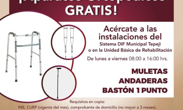 DIF Tepeji pone a su disposición muletas, andaderas y bastones de 1 punto