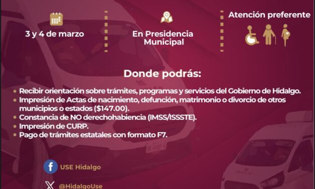 El gobierno municipal de Tepeji del Río invita a participar en la campaña de trámites y servicios.