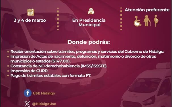 El gobierno municipal de Tepeji invita a participar en la campaña de trámites y servicios.
