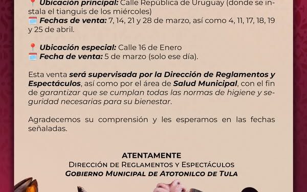 Comunicado gobierno de Atotonilco de Tula