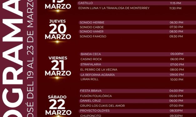 Programa oficial Feria San José Tula 2025