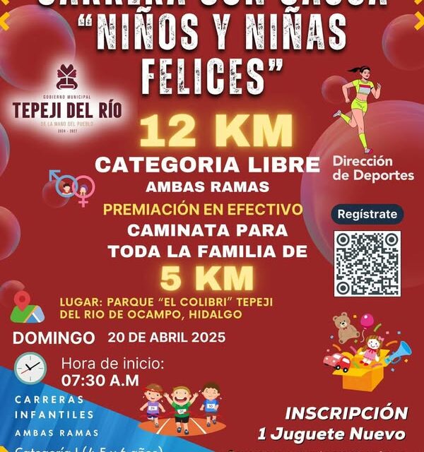 Invitan a participar en la Carrera con Causa “Niños y Niñas Felices”