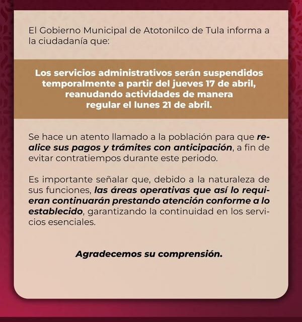 #Comunicado #AtotonilcoDeTula
