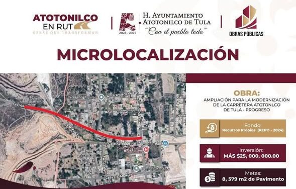 Aviso a la población de Atotonilco de Tula