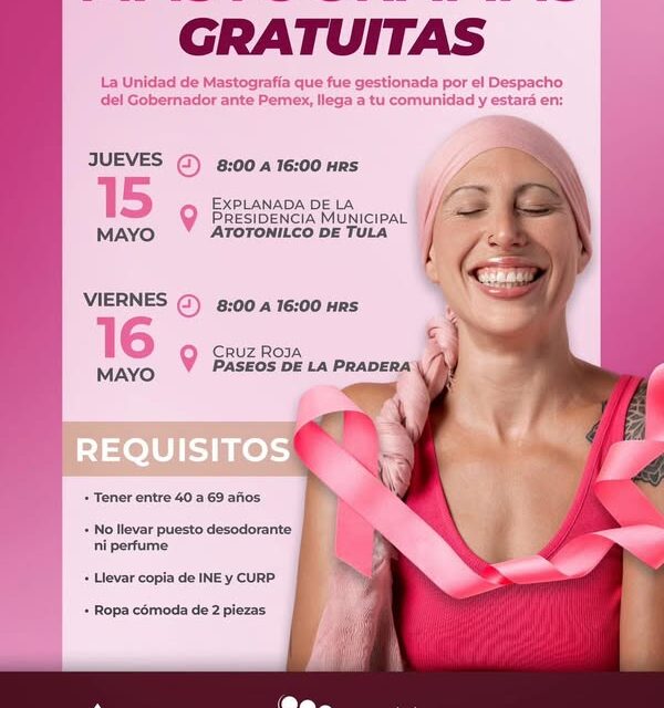 Habrá mastografías gratuitas en Atotonilco de Tula