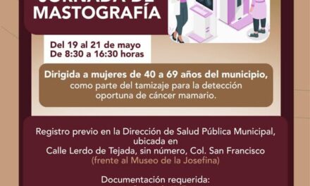 REALIZARÁ GOBIERNO MUNICIPAL JORNADA GRATUITA DE MASTOGRAFÍA PARA MUJERES DE TEPEJI