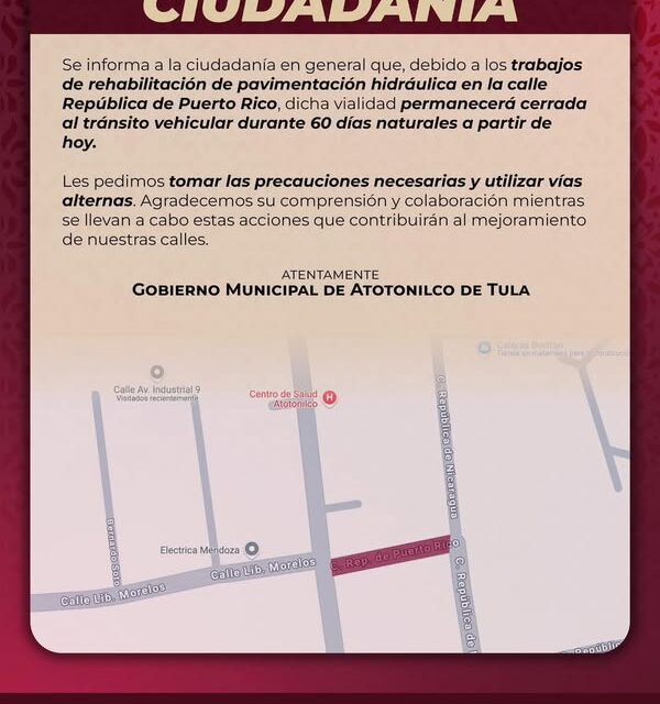 #Aviso a la población de #AtotonilcoDeTula