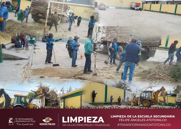 Realizan labores de limpieza, poda y retiro de maleza en espacios deportivos de Atotonilco de Tula
