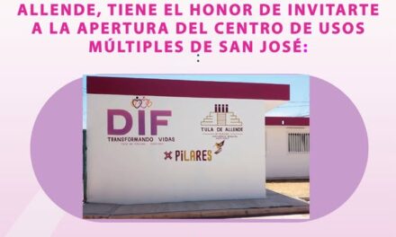 El DIF Municipal de Tula de Allende inaugurará el centro de usos múltiples de San José.
