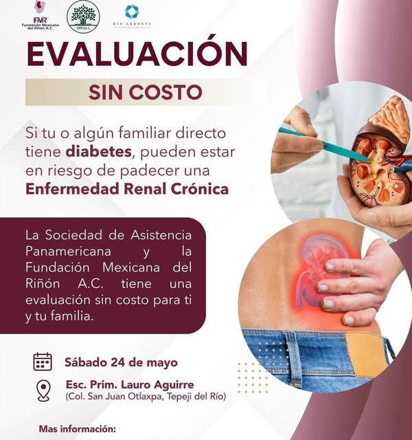 Realizarán campaña de evaluación gratuita para la detección de enfermedades renales