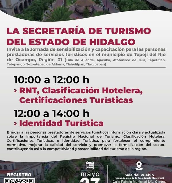 Invitan a la Primera Jornada de Capacitación para Prestadores de Servicios Turísticos de la Región 1.
