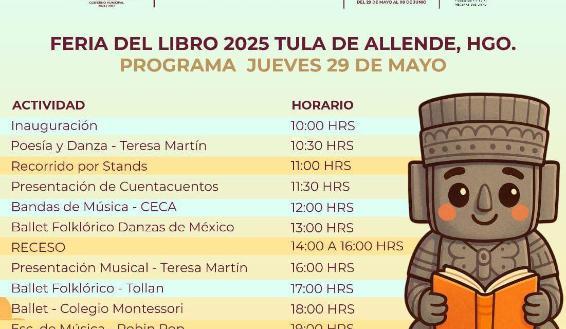 Actividades del primer día de la “Feria del libro 2025” en #TulaDeAllende.