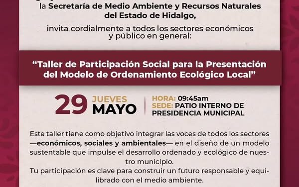 El gobierno de Atotonilco de Tula invita al Taller de Participación Social