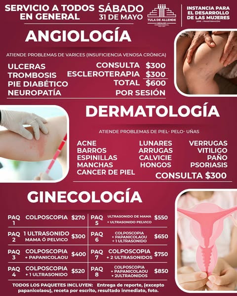 Campañas de salud que la Instancia Municipal para el Desarrollo de la Mujer de Tula de Allende tiene para ti