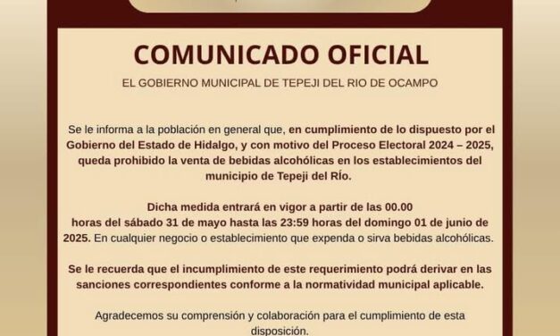 Comunicado gobierno municipal de Tepeji del Río