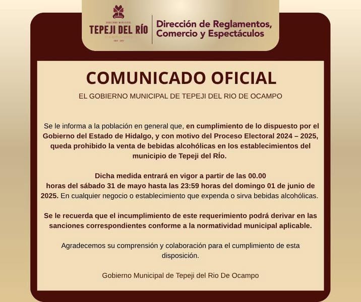 Comunicado gobierno municipal de Tepeji del Río