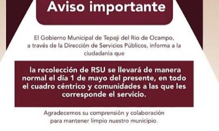 #Aviso #TepejiDelRío