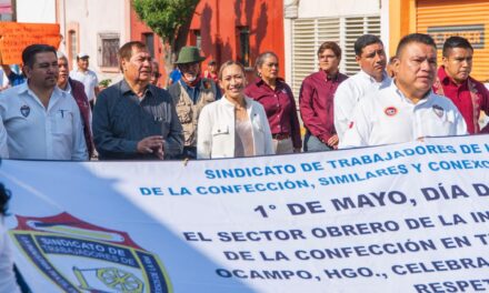 Tepeji del Río conmemora el Día del Trabajo con unidad y compromiso obrero; participa Tania Valdez Cuéllar