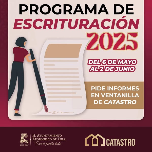 ¡𝐀𝐩𝐫𝐨𝐯𝐞𝐜𝐡𝐚 𝐞𝐥 𝐏𝐫𝐨𝐠𝐫𝐚𝐦𝐚 𝐝𝐞 𝐄𝐬𝐜𝐫𝐢𝐭𝐮𝐫𝐚𝐜𝐢𝐨́𝐧 𝟐𝟎𝟐𝟓 en #AtotonilcoDeTula!