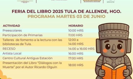 Conoce las actividades de este martes en la #FeriaDelLibro2025 #TulaDeAllende.
