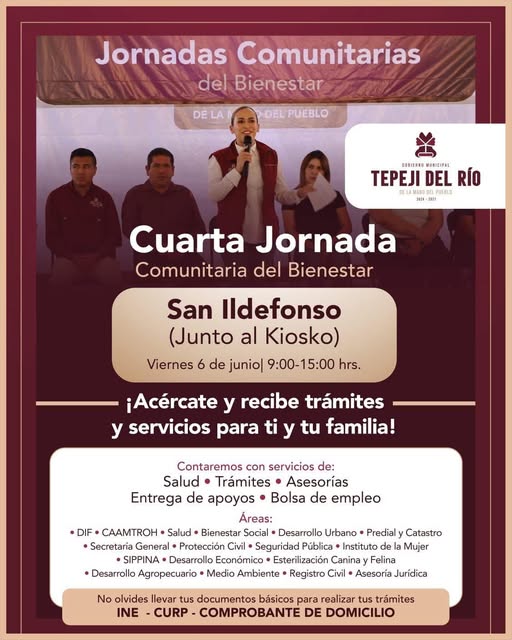 Mañana viernes habrá Jornada Comunitaria del Bienestar en #SanIldefonso