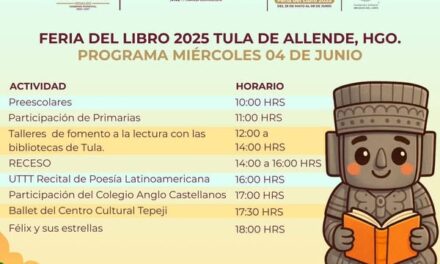Actividades para este miércoles en la Feria del Libro 2025 #TulaDeAllende.