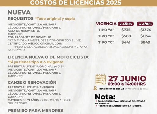 Tramita tu licencia de conducir en Atotonilco de Tula