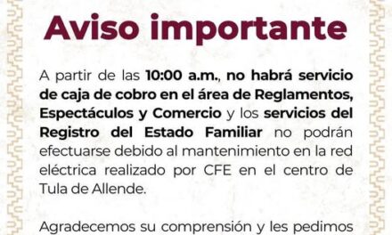 #Aviso #TulaDeAllende