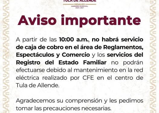 #Aviso #TulaDeAllende