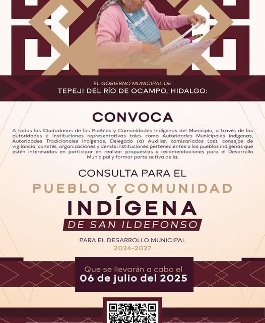 Convoca Tepeji del Río a Consulta Indígena para fortalecer el desarrollo municipal con perspectiva comunitaria