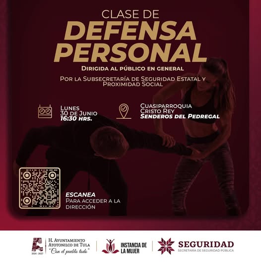 Impartirán Curso de Defensa Personal en Atotonilco de Tula