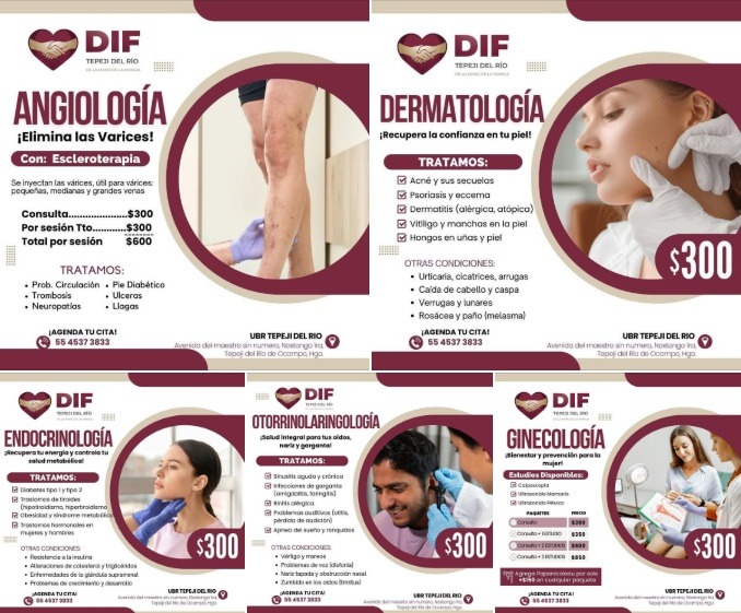 No te pierdas las consultas de especialidades médicas en el DIF Tepeji
