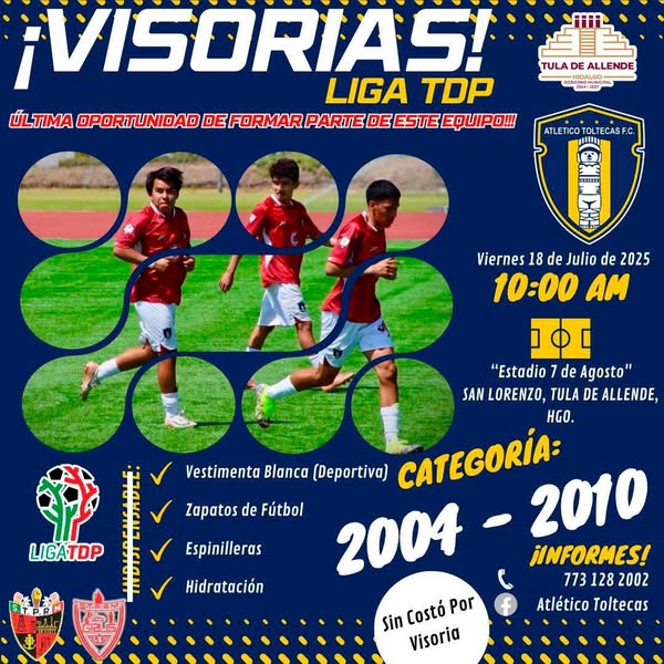 Gobierno de Tula invita a participar en las visorias para integrar el equipo de Atlético Toltecas