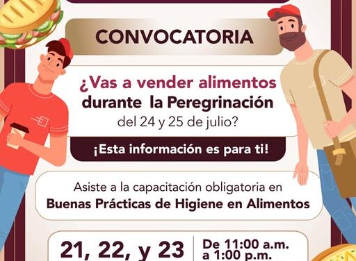 Capacitarán a manejadores de alimentos que venderán durante el paso de la peregrinación por Tepeji