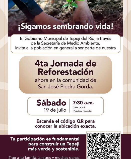 Invitan a participar en la 4a Jornada de Reforestación en Tepeji del Río