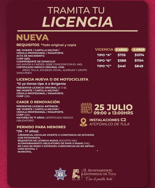 𝗧𝗿𝗮𝗺𝗶𝘁𝗮 𝘁𝘂 𝗹𝗶𝗰𝗲𝗻𝗰𝗶𝗮 de conducir 𝗲𝗻 𝗔𝘁𝗼𝘁𝗼𝗻𝗶𝗹𝗰𝗼 𝗱𝗲 𝗧𝘂𝗹𝗮