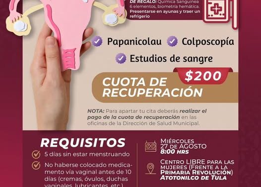 Invitan a Jornada de estudios ginecológicos en Atotonilco de Tula