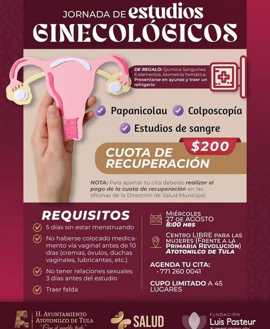 Invitan a Jornada de estudios ginecológicos en Atotonilco de Tula