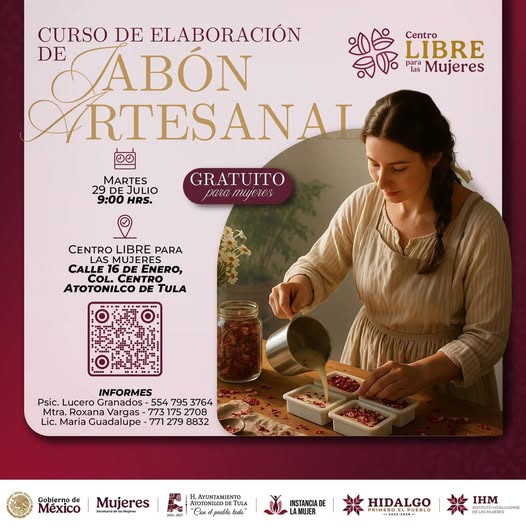 Invitan al curso gratuito de elaboración de jabón artesanal en Atotonilco de Tula