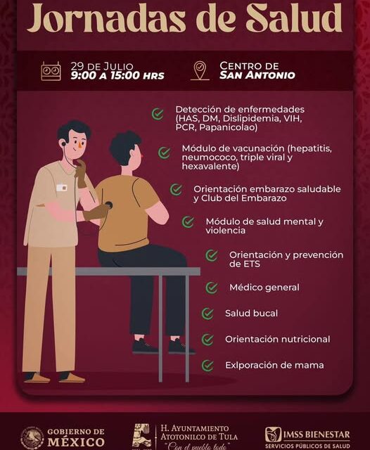 Habrá Jornada de Salud en San Antonio
