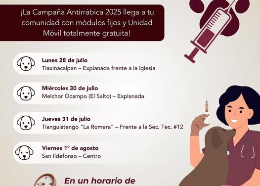 Habrá jornada e vacunación antirrábica en Tepeji